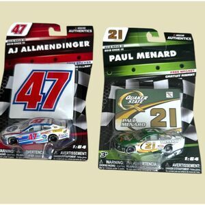 NASCAR Authentics 1:64 Set  Allmendinger 47 Menard 21 NIP Diecast Lot
